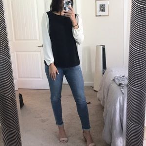 Black and cream/ white top from Loft